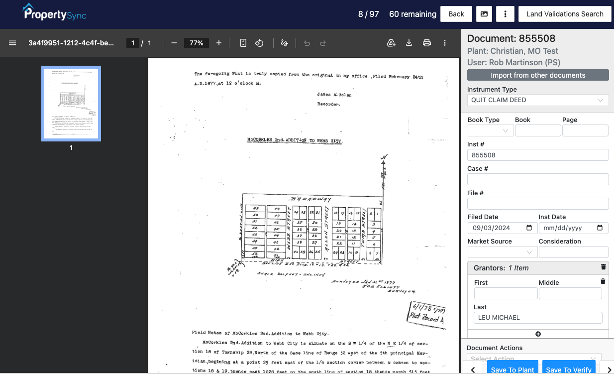 PropertySync indexing interface